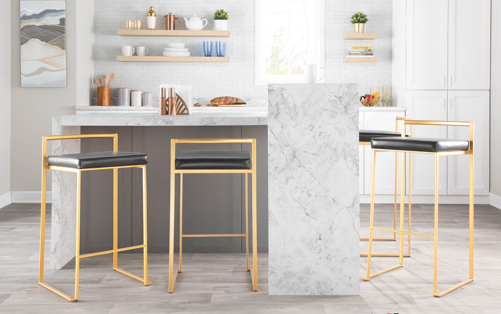 Sora VI Black Counter Height Stool, Set of 3 - Thumbnail - Image 6