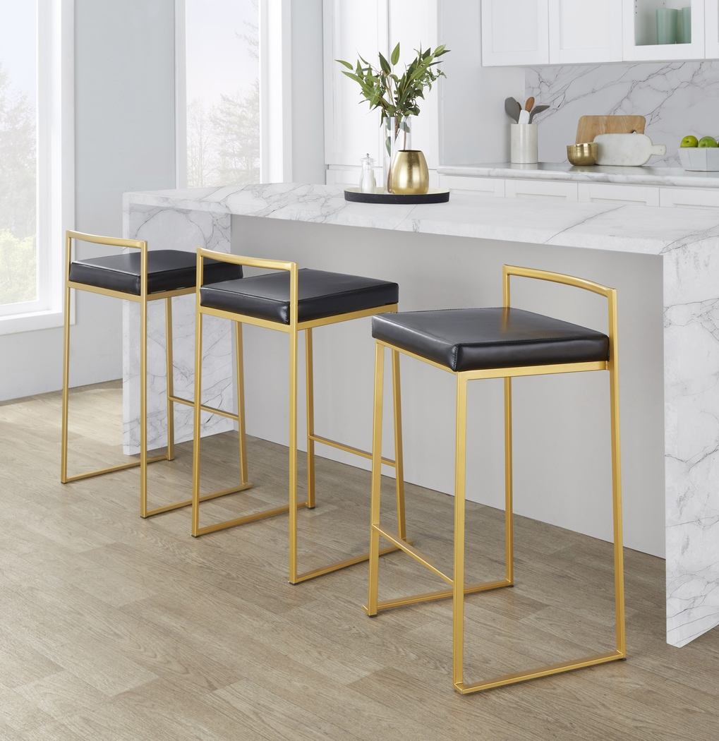 Sora VI Black Counter Height Stool, Set of 3 - Thumbnail - Image 7