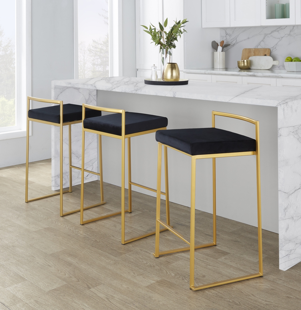 Sora VII Black Counter Height Stool, Set of 3 - Thumbnail - Image 4