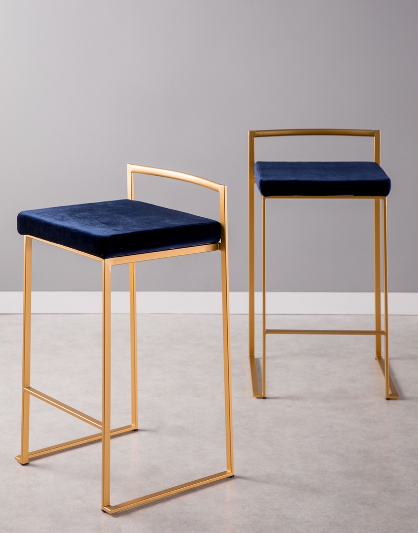 Sora VII Blue Counter Height Stool, Set of 3 - Thumbnail - Image 2