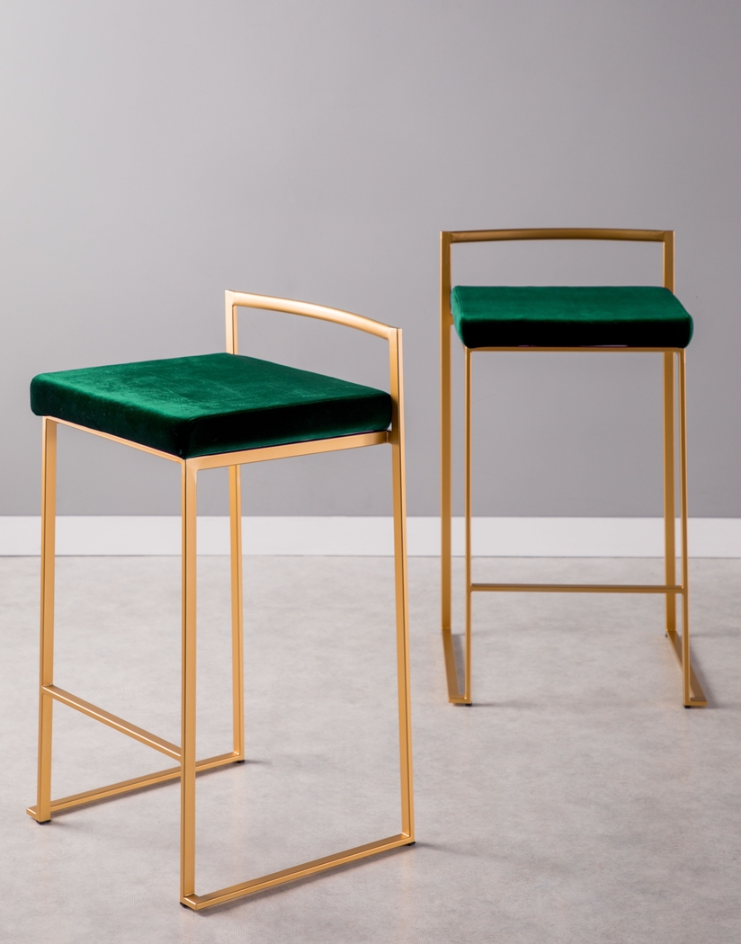 Sora VII Green Counter Height Stool, Set of 3 - Thumbnail - Image 2