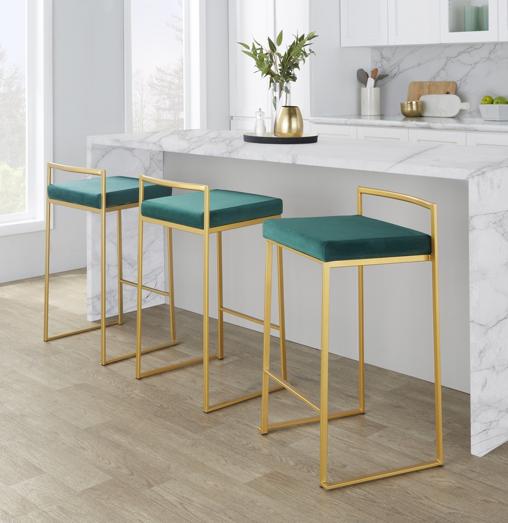 Sora VII Green Counter Height Stool, Set of 3 - Thumbnail - Image 7