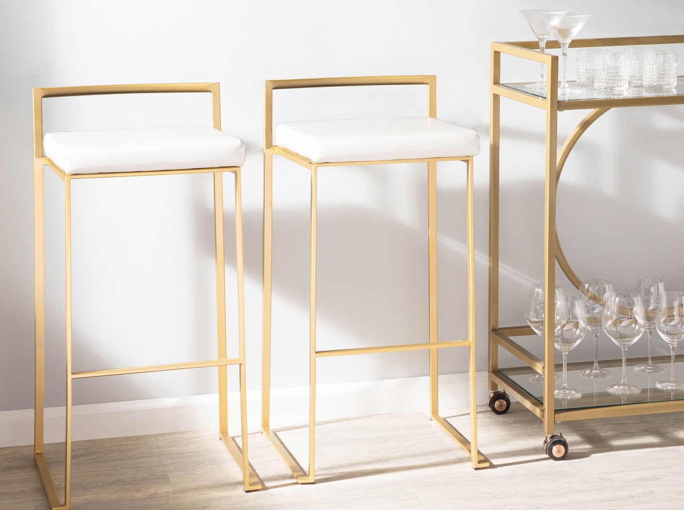 Sora White Barstool, Set of 3 - Thumbnail - Image 2