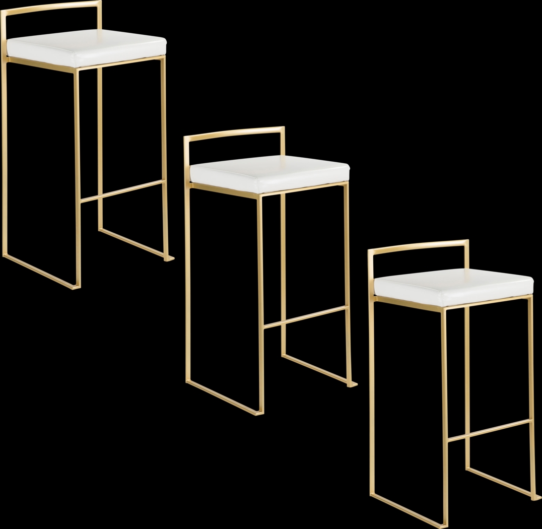 Sora White Barstool, Set of 3 - Thumbnail - Image 1