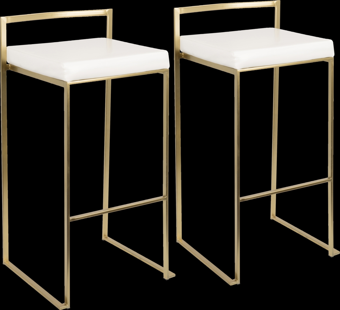 Sora White Gold Barstool (Set of 2) - Thumbnail - Image 1