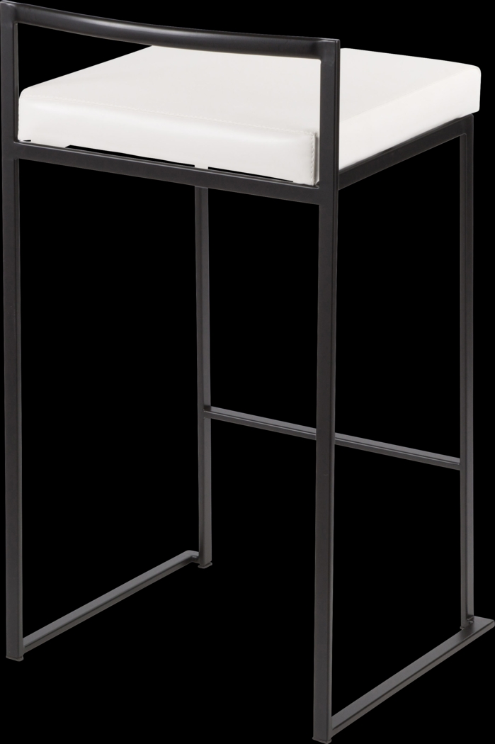 Sora White Ultra Hyde Black Metal Counter Height Stool (Set of 2) - Thumbnail - Image 2