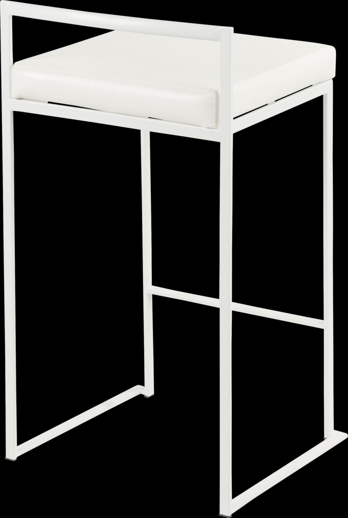 Sora White Ultra Hyde Counter Height Stool (Set of 2) - Thumbnail - Image 3