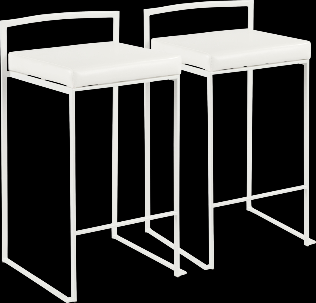 Sora White Ultra Hyde Counter Height Stool (Set of 2) - Thumbnail - Image 1