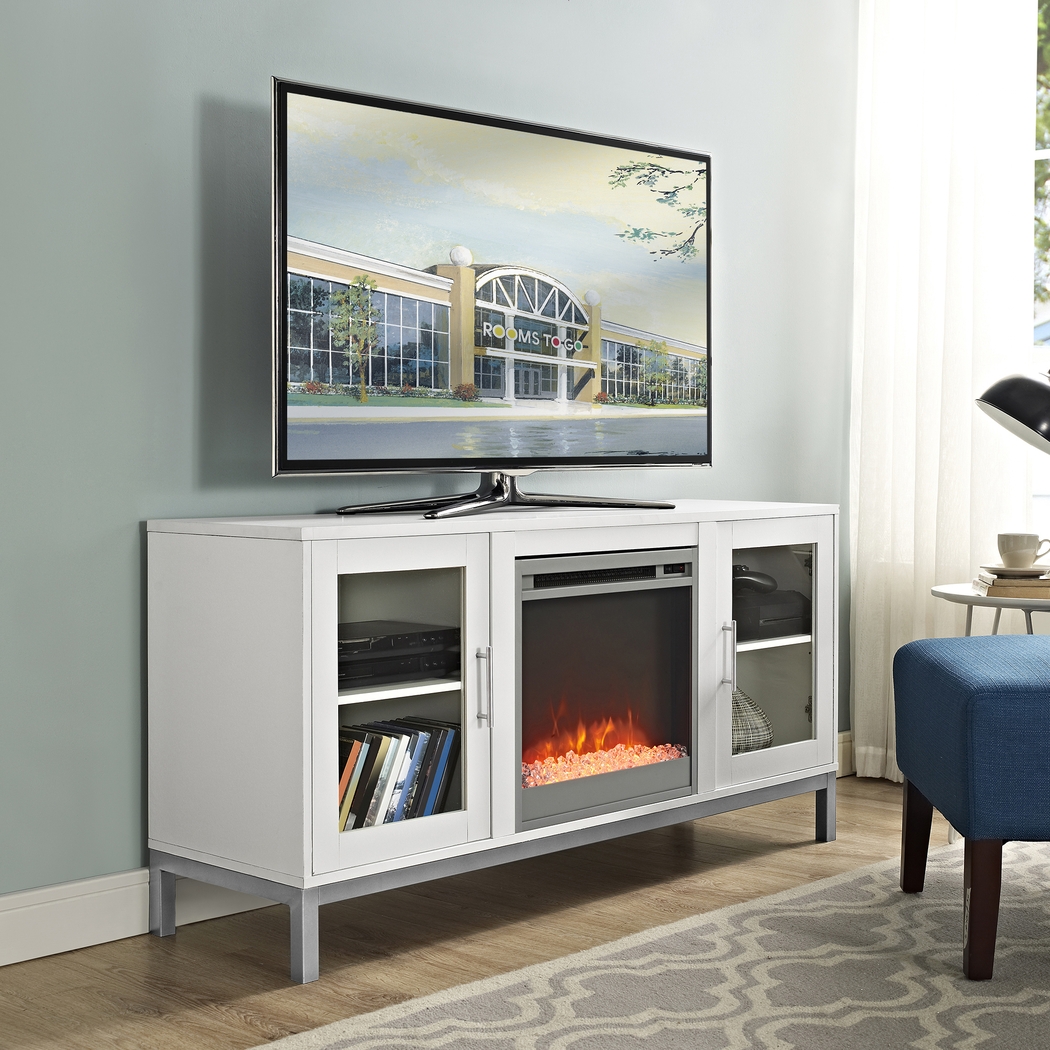 Sorrell White Colors,White Firebox Console | Rooms to Go