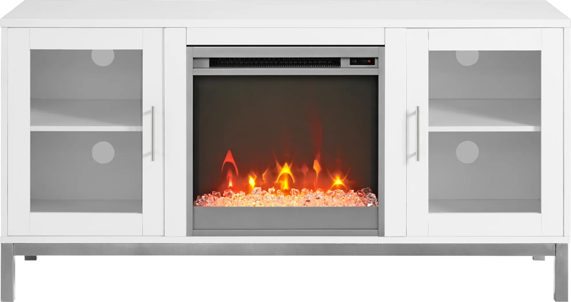 Sorrell White 52 in. Console with Electric Fireplace - Thumbnail - Image 1