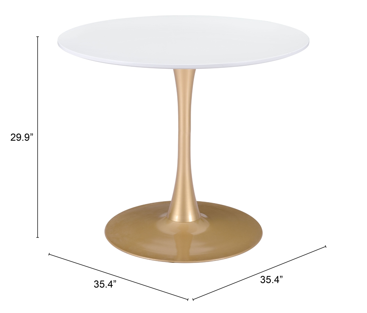 Sosie Gold Round Dining Table - Thumbnail - Image 4