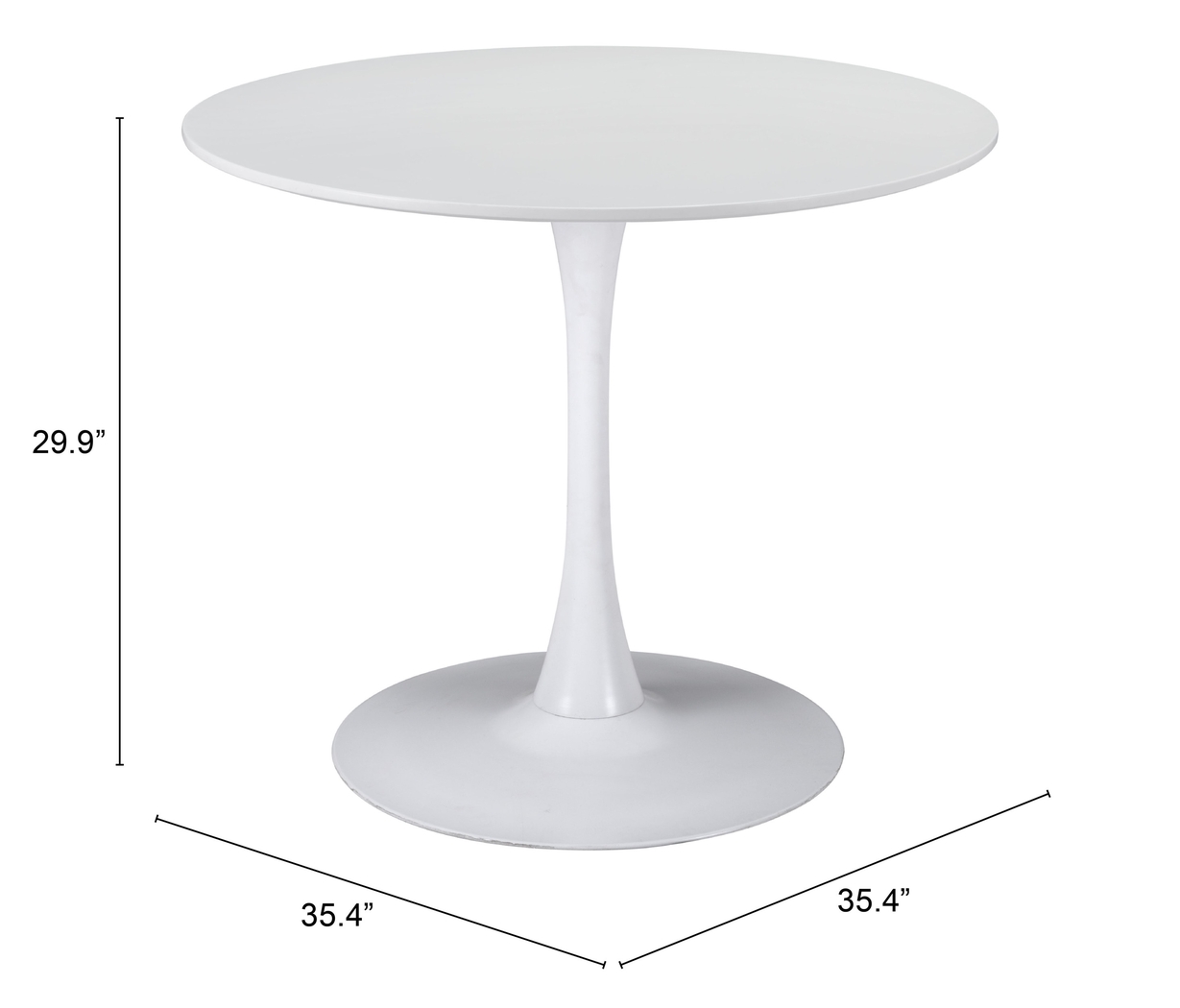 Sosie White Round Dining Table - Thumbnail - Image 4