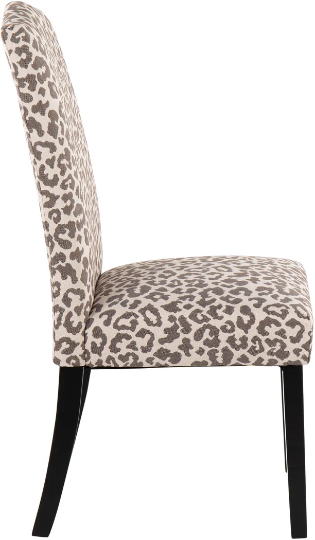 Sothel Beige Leopard Dining Chair - Thumbnail - Image 2