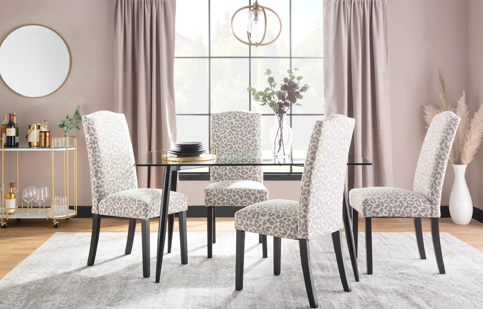 Sothel Gray Leopard Dining Chair - Thumbnail - Image 7