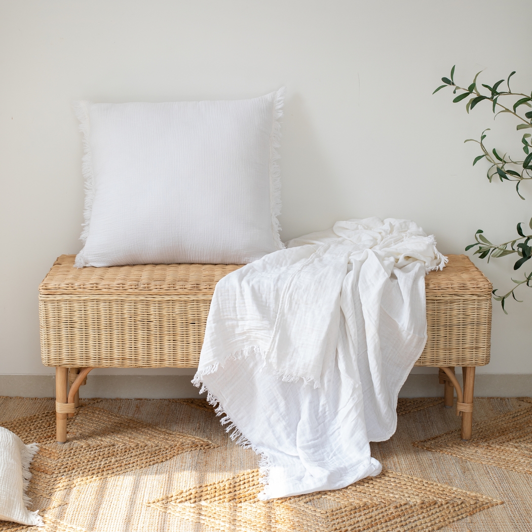 Soulis White Throw Blanket - Thumbnail - Image 2