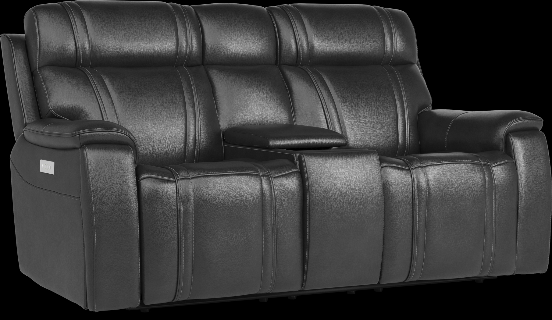 Sound Tech by Shaq Black Leather 5 Pc Triple Power Reclining Living Room with Audio - Thumbnail - Image 14