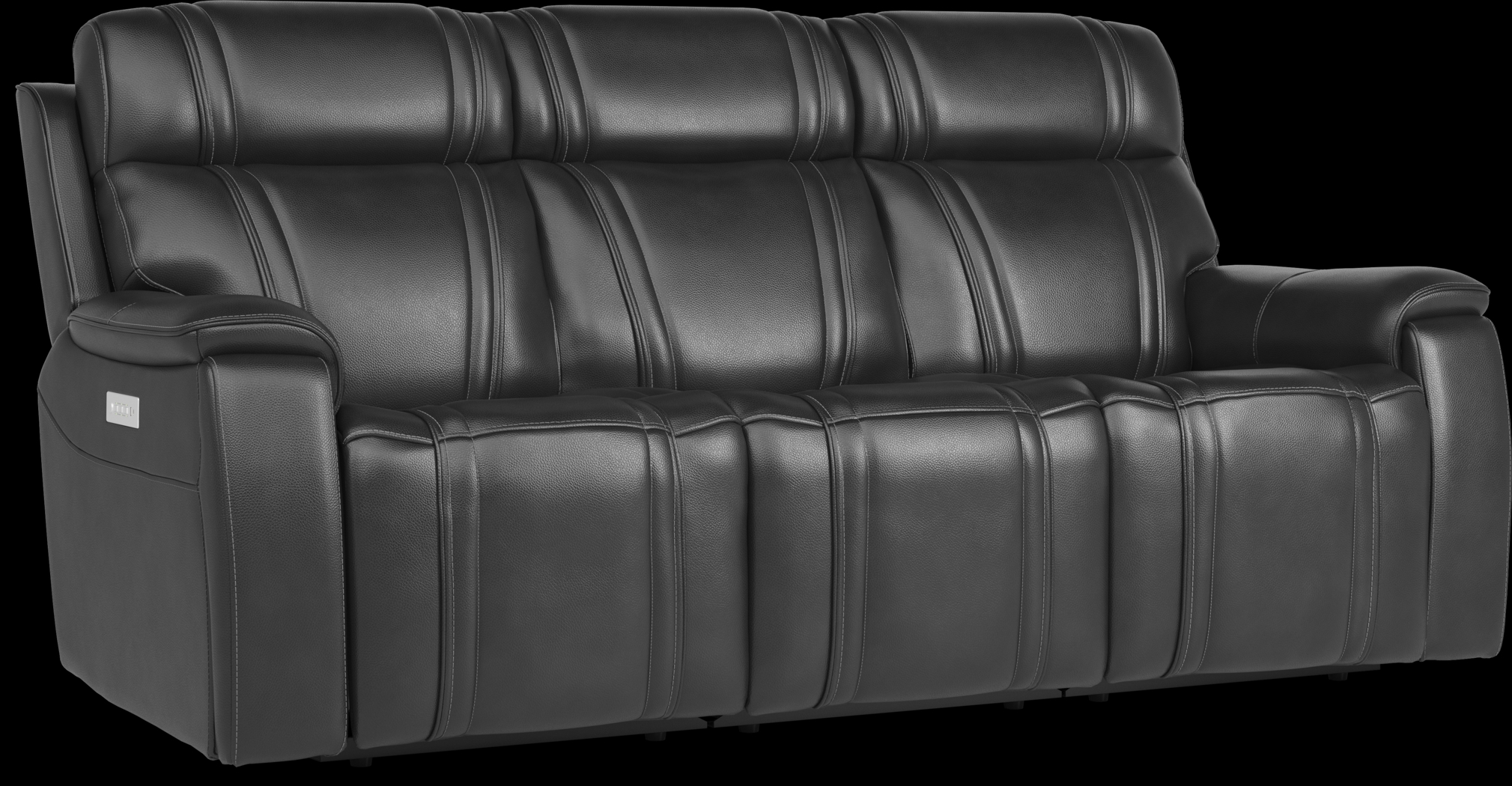 Sound Tech by Shaq Black Leather 3 Pc Triple Power Reclining Living Room with Audio - Thumbnail - Image 4