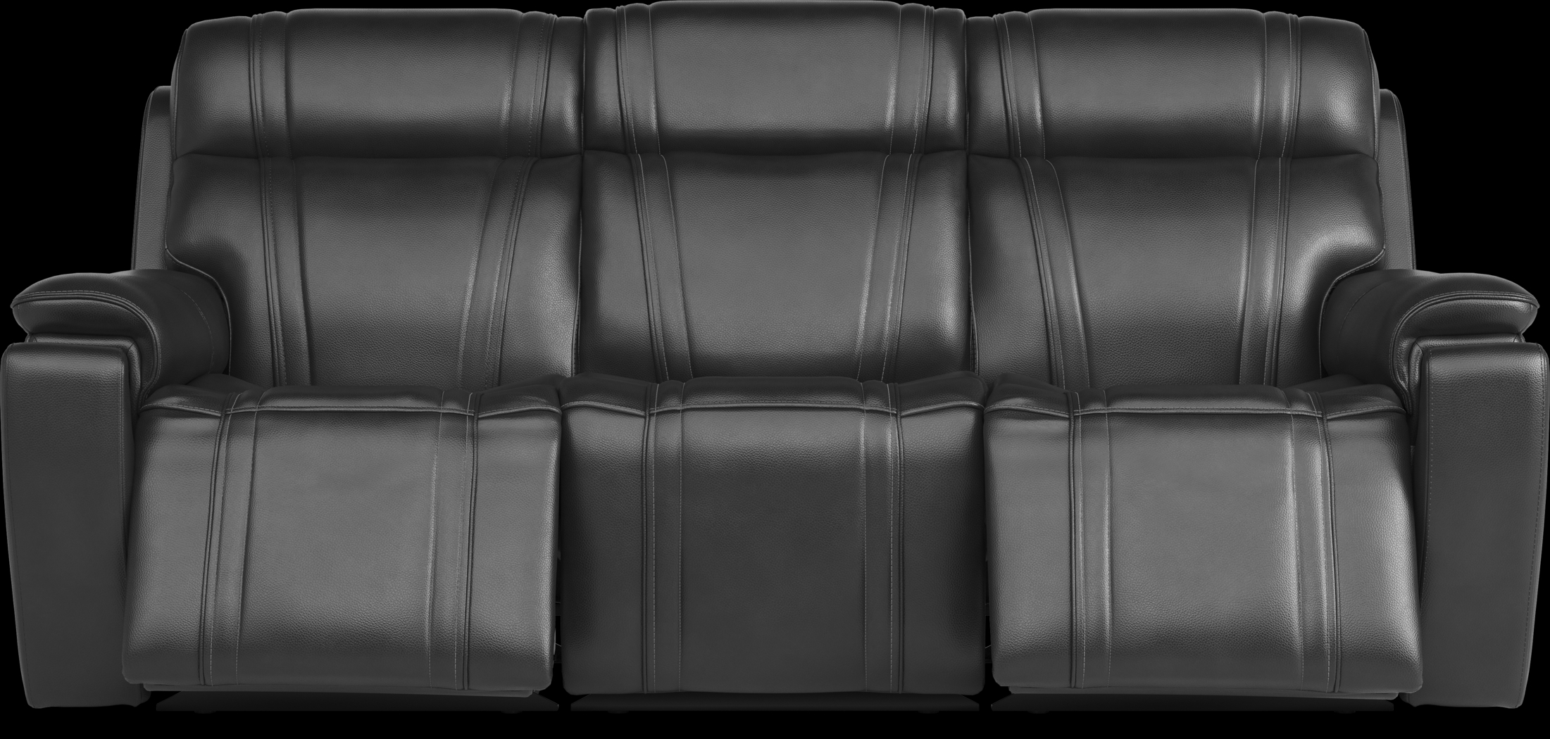 Sound Tech by Shaq Black Leather 3 Pc Triple Power Reclining Living Room with Audio - Thumbnail - Image 2