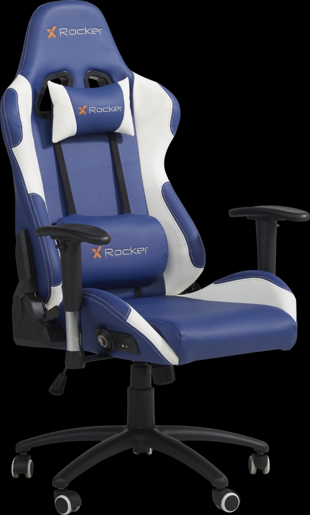 Sound Trek Blue/White Ergonomic PC Gaming Chair - Thumbnail - Image 1