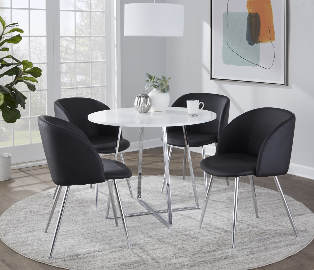 Sourwood V White Dining Table - Thumbnail - Image 2