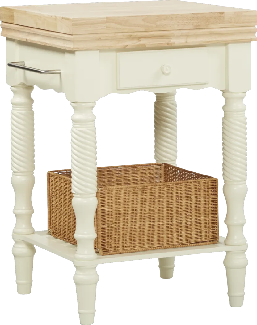 Sous Chef Off-White Small Kitchen Island - Thumbnail - Image 1