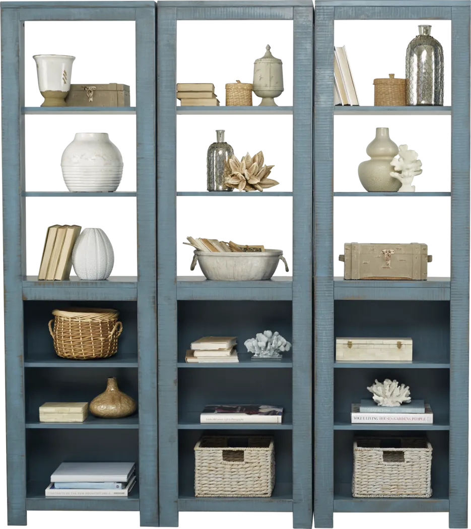 South Creek Blue 3 Pc Bookcase Set - Thumbnail - Image 1