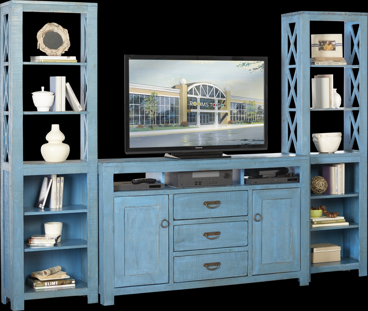 South Creek Blue 3 Pc Wall Unit - Thumbnail - Image 2