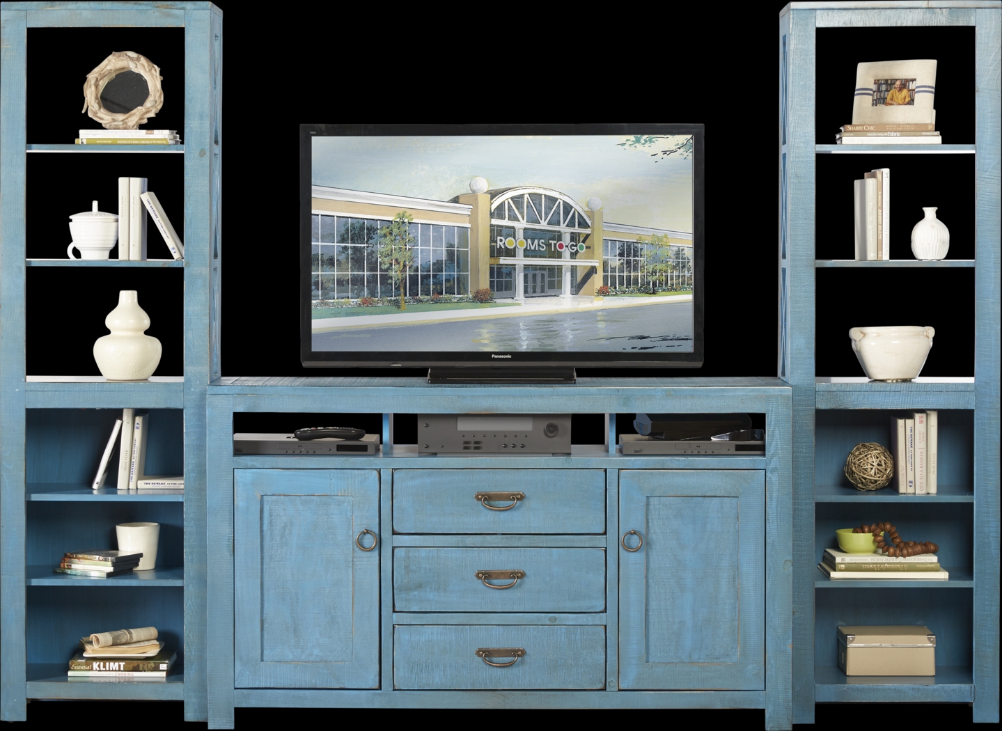 South Creek Blue 3 Pc Wall Unit - Thumbnail - Image 1