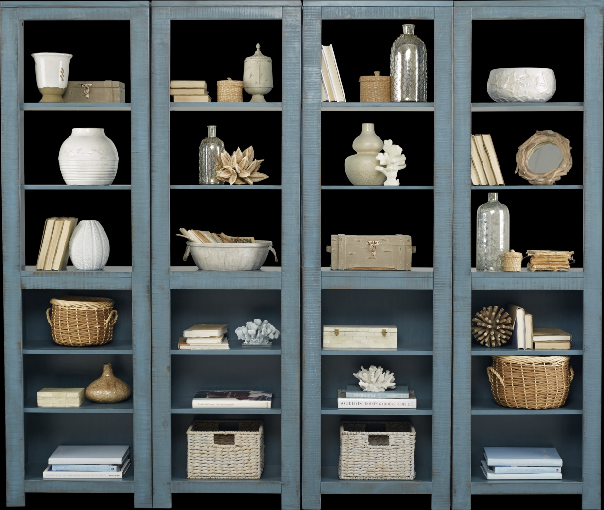 South Creek Blue 4 Pc Bookcase Set - Thumbnail - Image 1