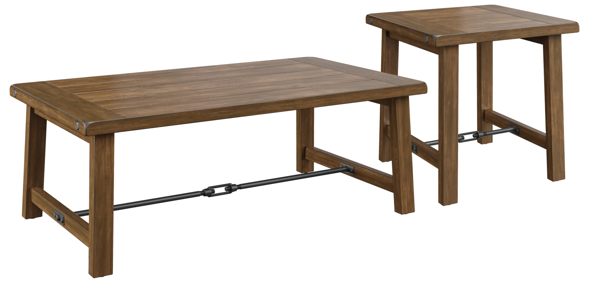 brown 2 pc table set