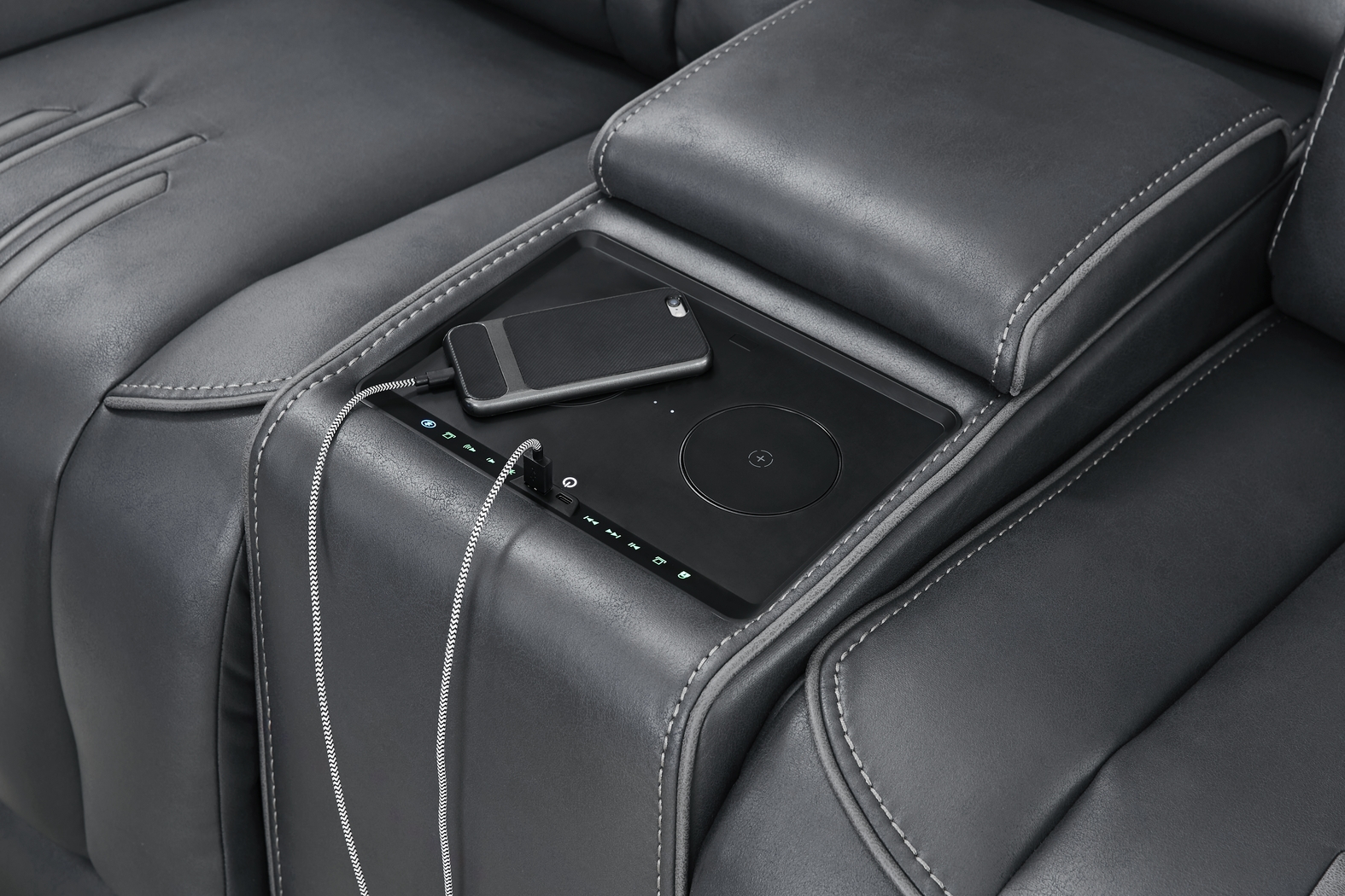 Southlake Navy 8 Pc Triple Power Reclining Living Room - Thumbnail - Image 12