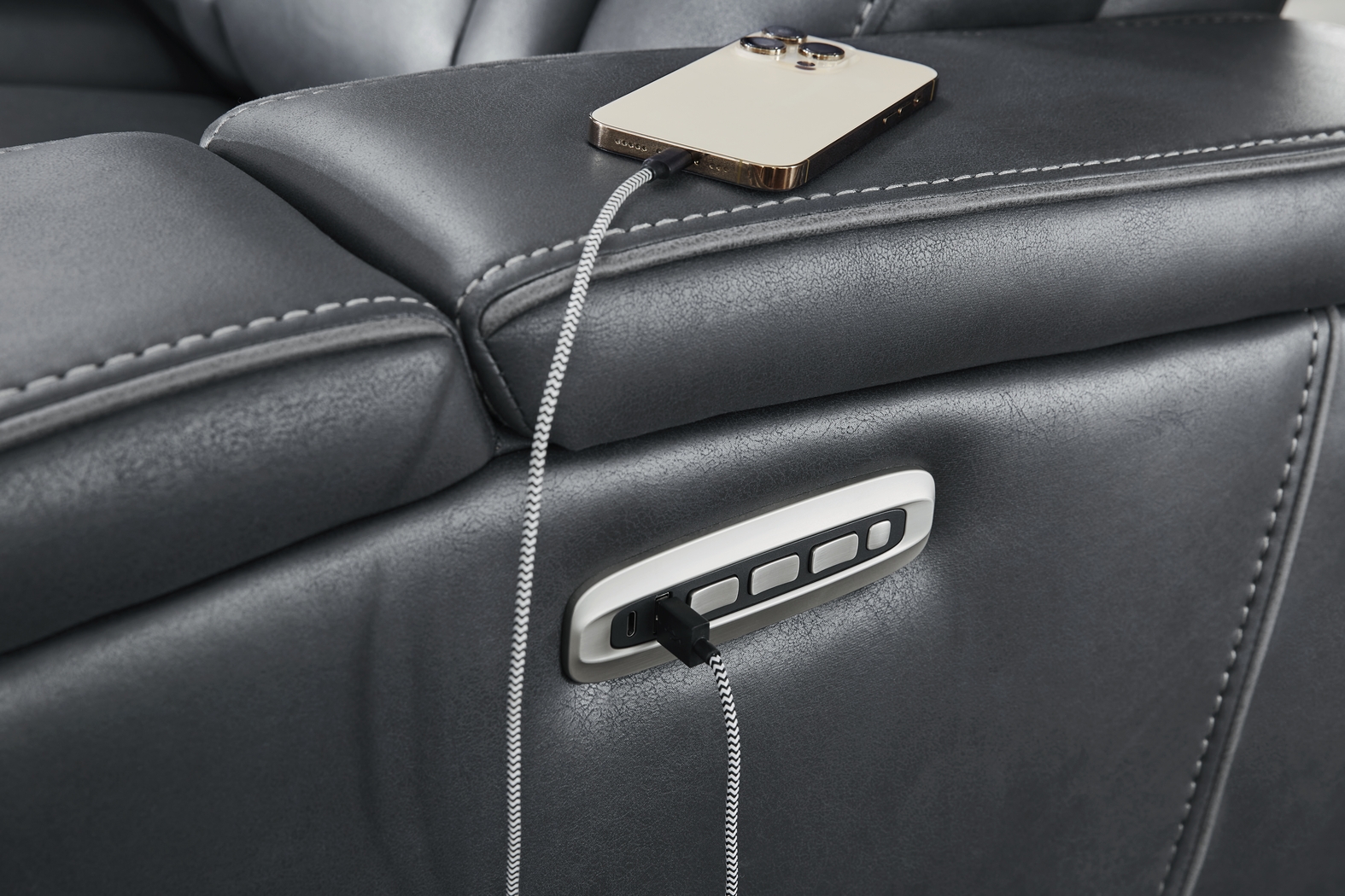 Southlake Navy 8 Pc Triple Power Reclining Living Room - Thumbnail - Image 15