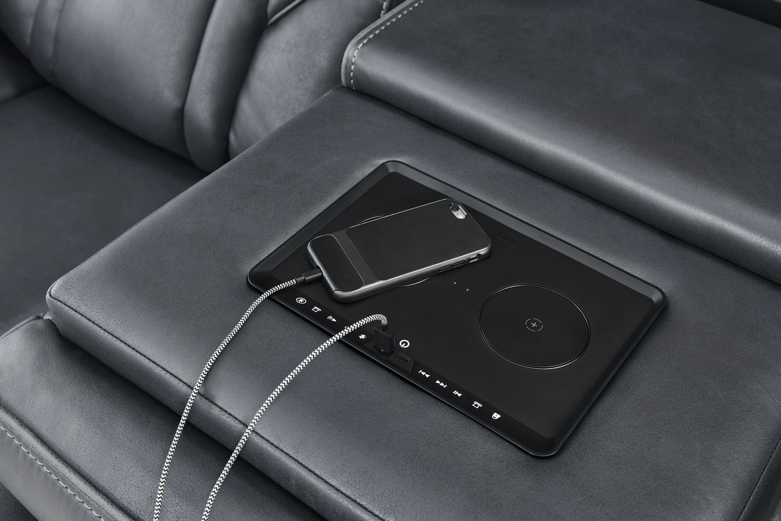 Southlake Navy 8 Pc Living Room with Triple Power Reclining Sofa - Thumbnail - Image 9