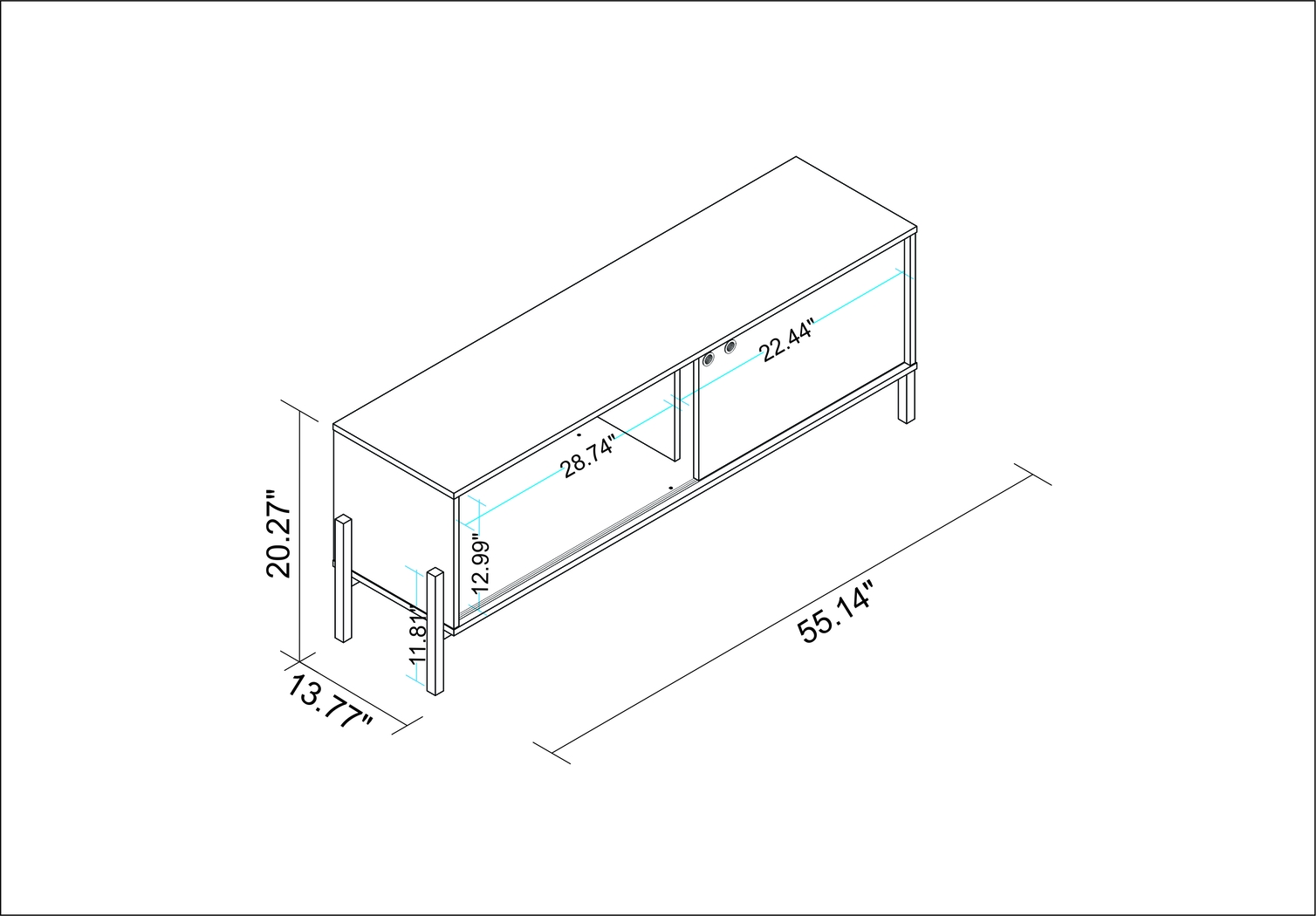 Southmont 55 in. White Console - Thumbnail - Image 7