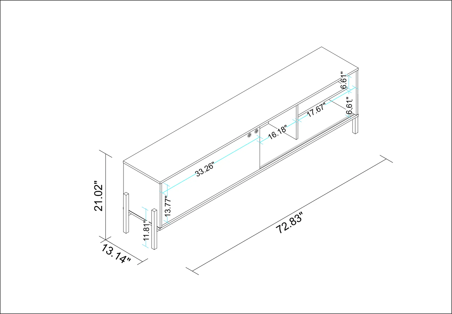 Southmont Black 73 in. Console - Thumbnail - Image 7