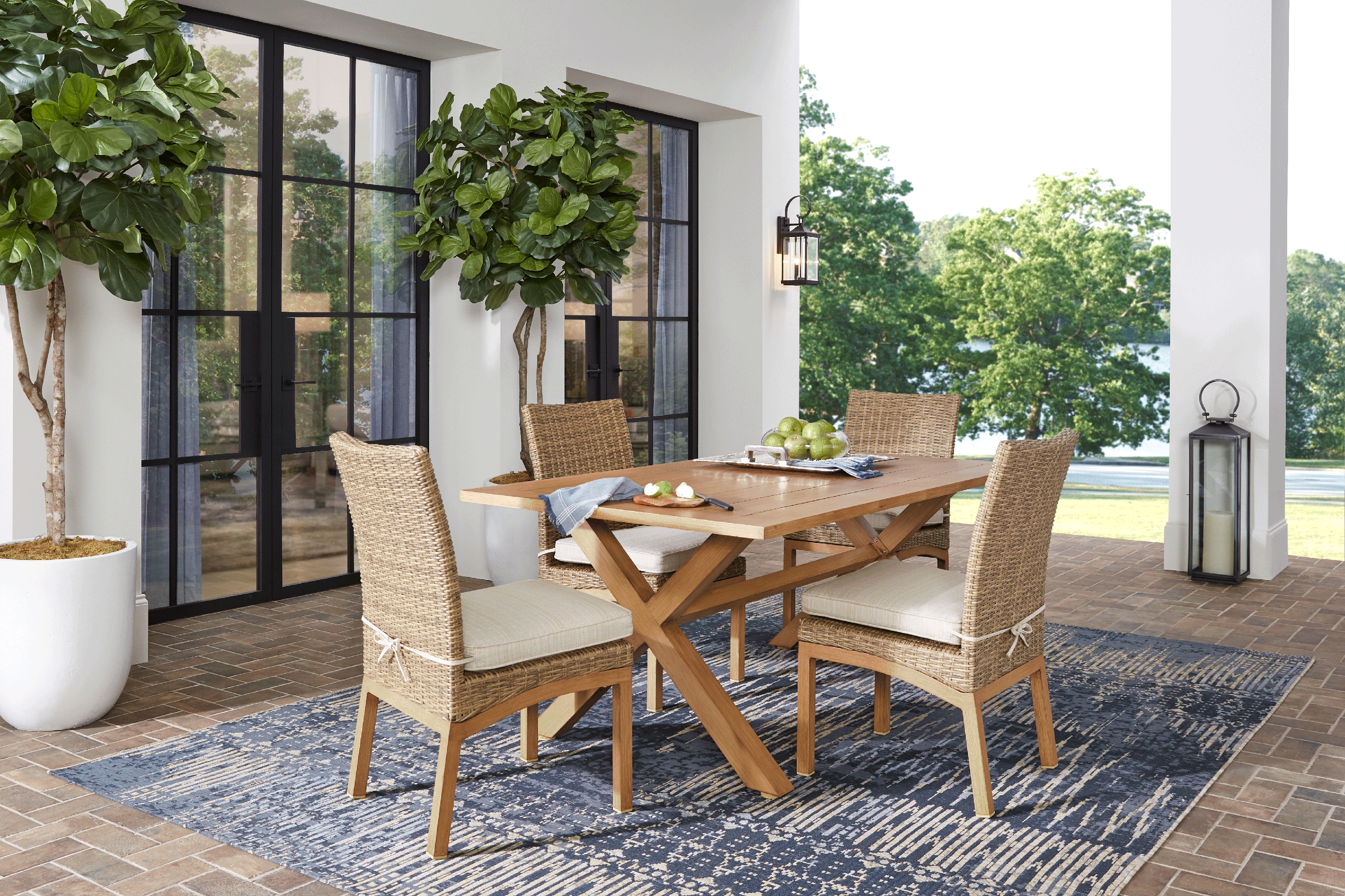 Southport Tan 5 Pc Outdoor Dining Set - Thumbnail - Image 1