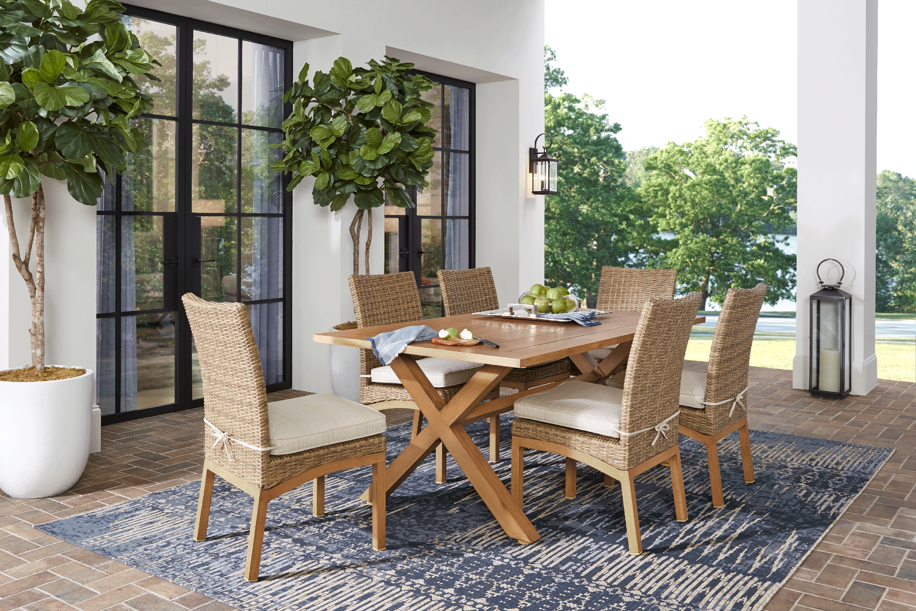 Southport Tan 7 Pc Outdoor Dining Set - Thumbnail - Image 1