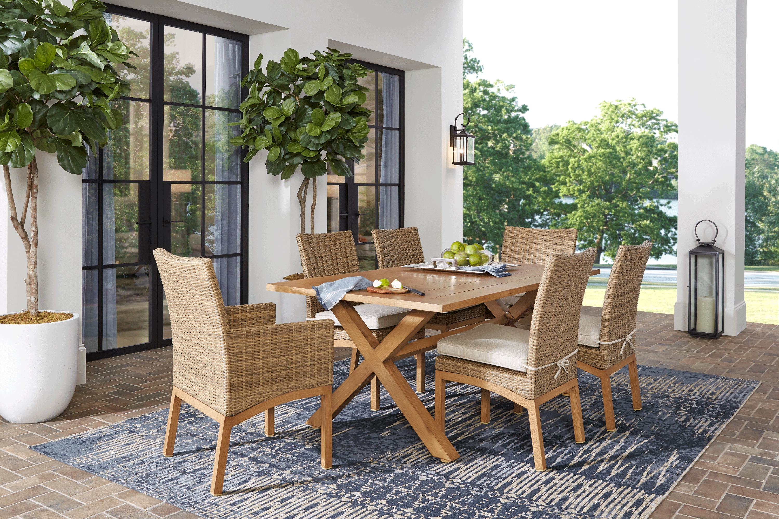 Southport Tan 7 Pc Outdoor Dining Set - Thumbnail - Image 1