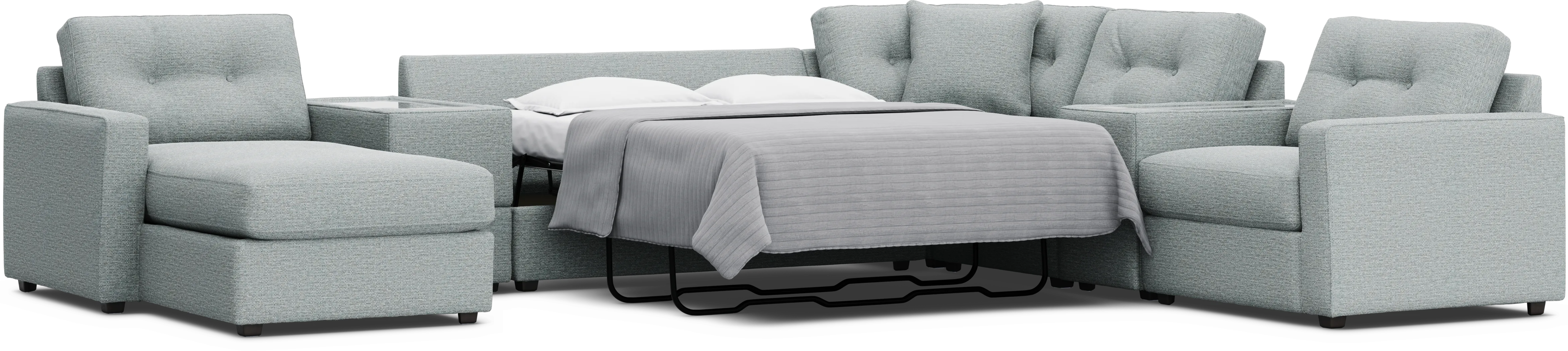 Spa 7 Pc ModularOne Gel Foam Sleeper with Media Consoles - Thumbnail - Image 4