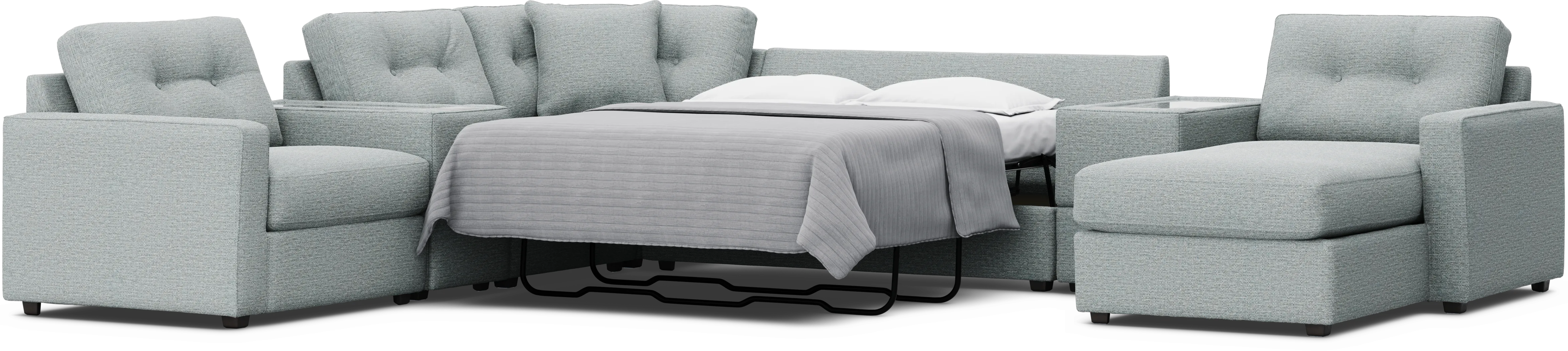 Spa 7 Pc ModularOne Gel Foam Sleeper with Media Consoles - Thumbnail - Image 4