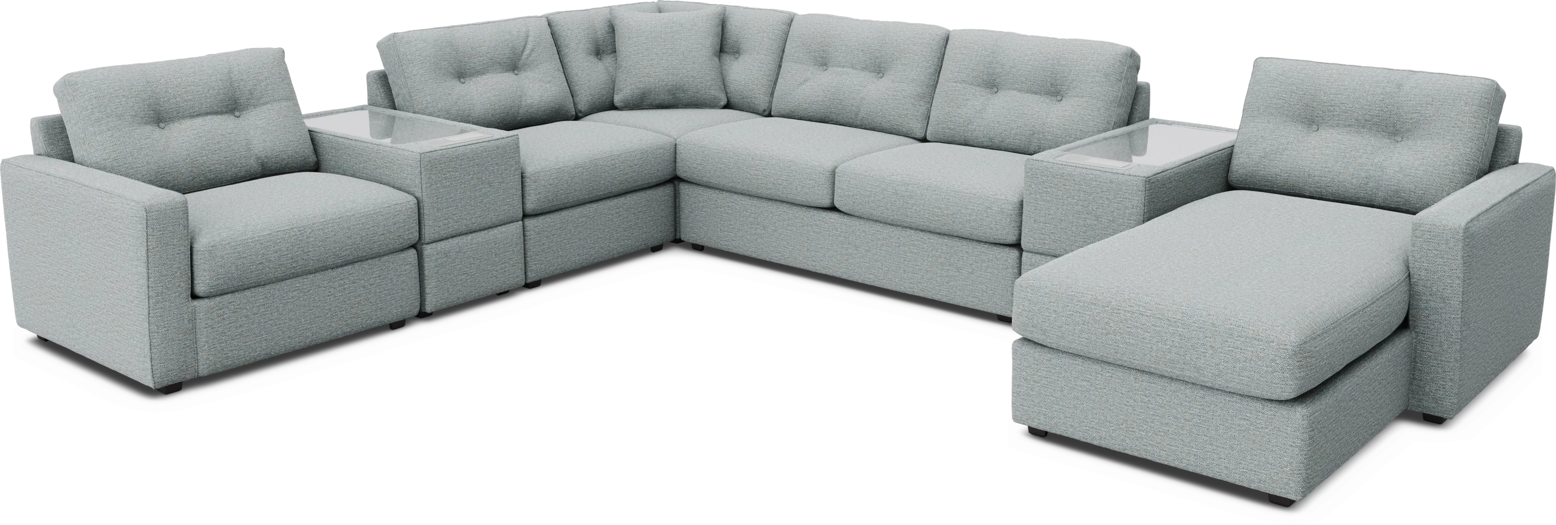 Spa 7 Pc ModularOne Gel Foam Sleeper with Media Consoles - Thumbnail - Image 1