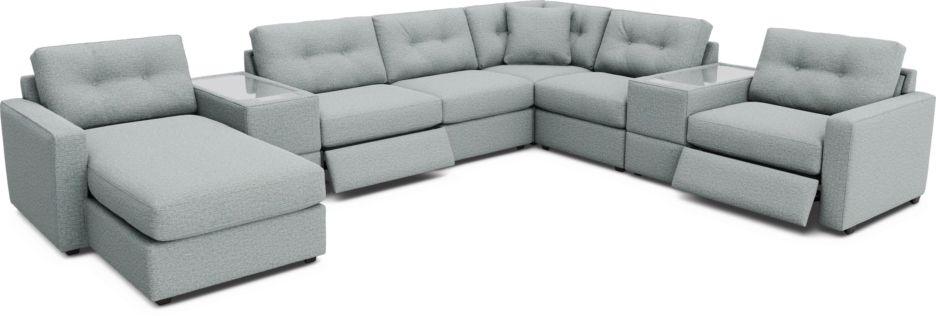 Spa 8 Pc Power Reclining ModularOne with Media Consoles - Thumbnail - Image 1