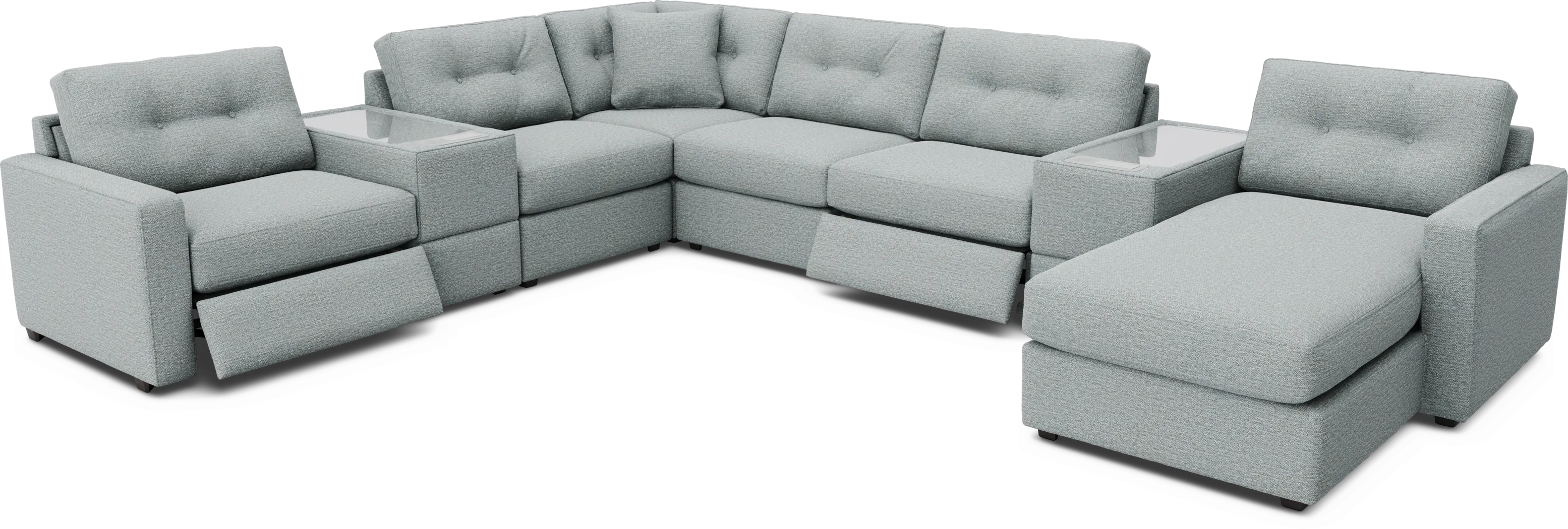 Spa 8 Pc Power Reclining ModularOne with Media Consoles - Thumbnail - Image 1