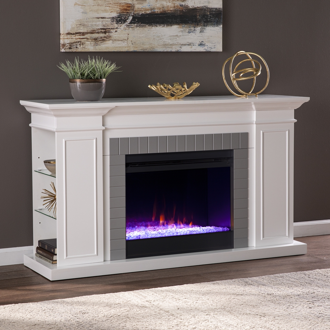 Spandera I White 55 in. Console, With Color Changing Electric Fireplace - Thumbnail - Image 2