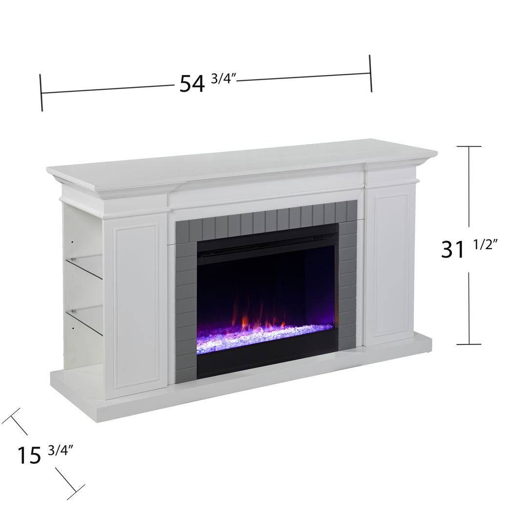 Spandera I White 55 in. Console, With Color Changing Electric Fireplace - Thumbnail - Image 3