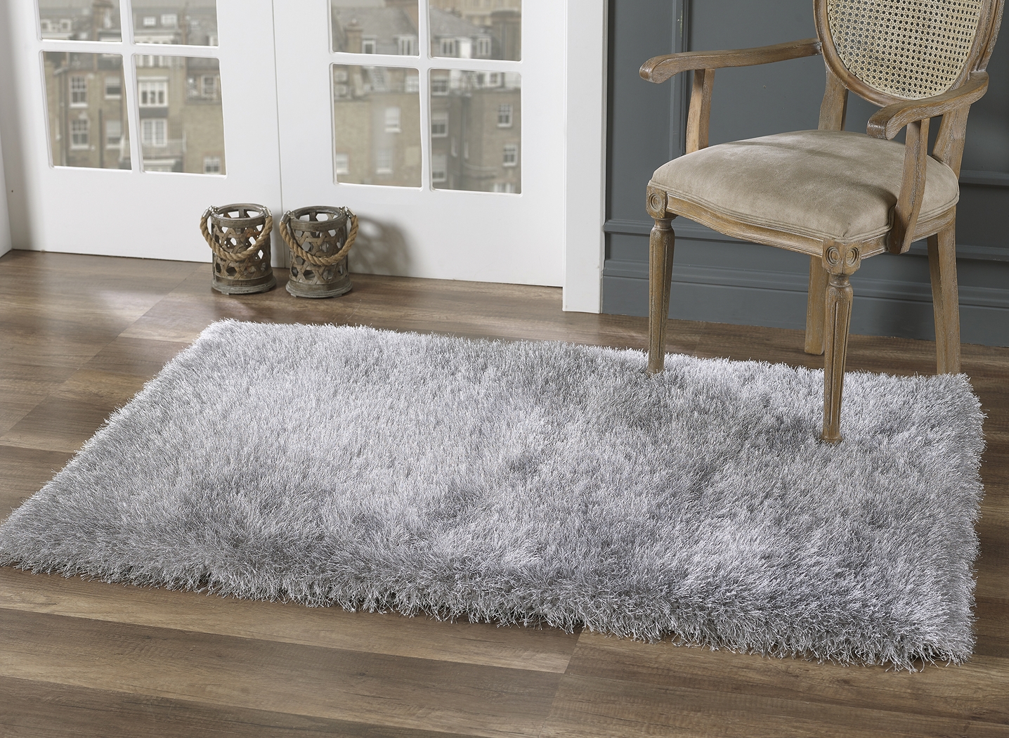 Sparkle Shag Silver 3' x 5' Rug - Thumbnail - Image 5