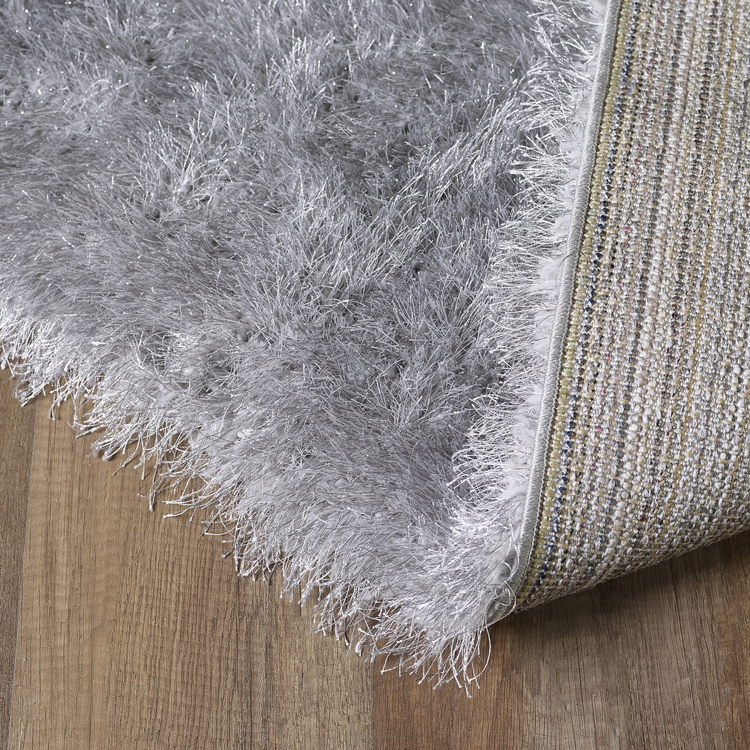 Sparkle Shag Silver 4' x 6' Rug - Thumbnail - Image 4