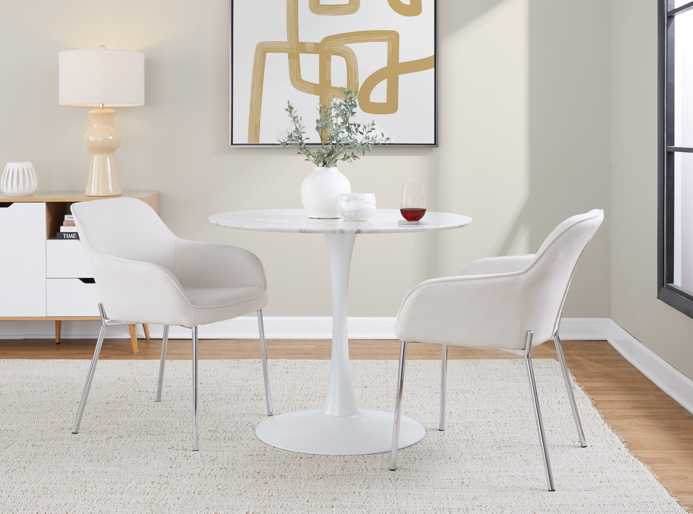 Speirit II Cream Arm Chair, Set of 2 - Thumbnail - Image 2