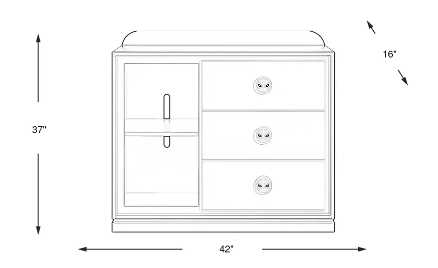 Dimension Image. Please refer to the Dimension Tab on this page for dimension details.