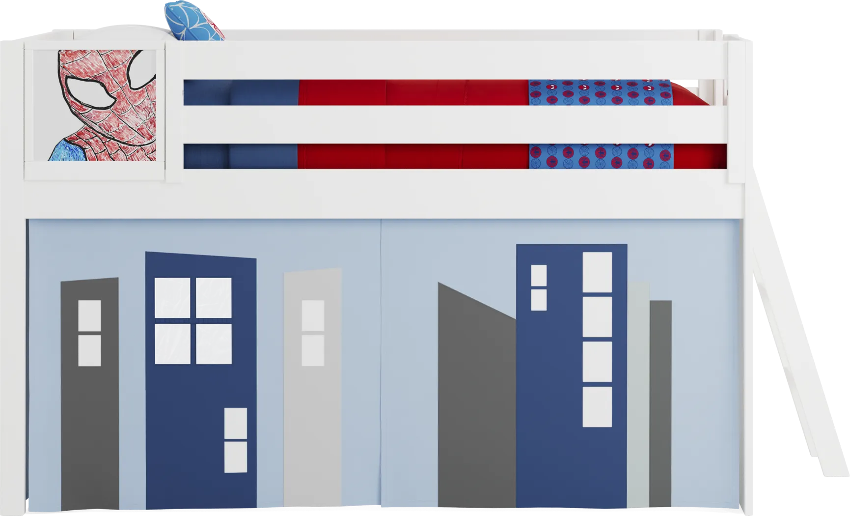 Spider-Man White Twin Low Loft with Activity Panel - Thumbnail - Image 3